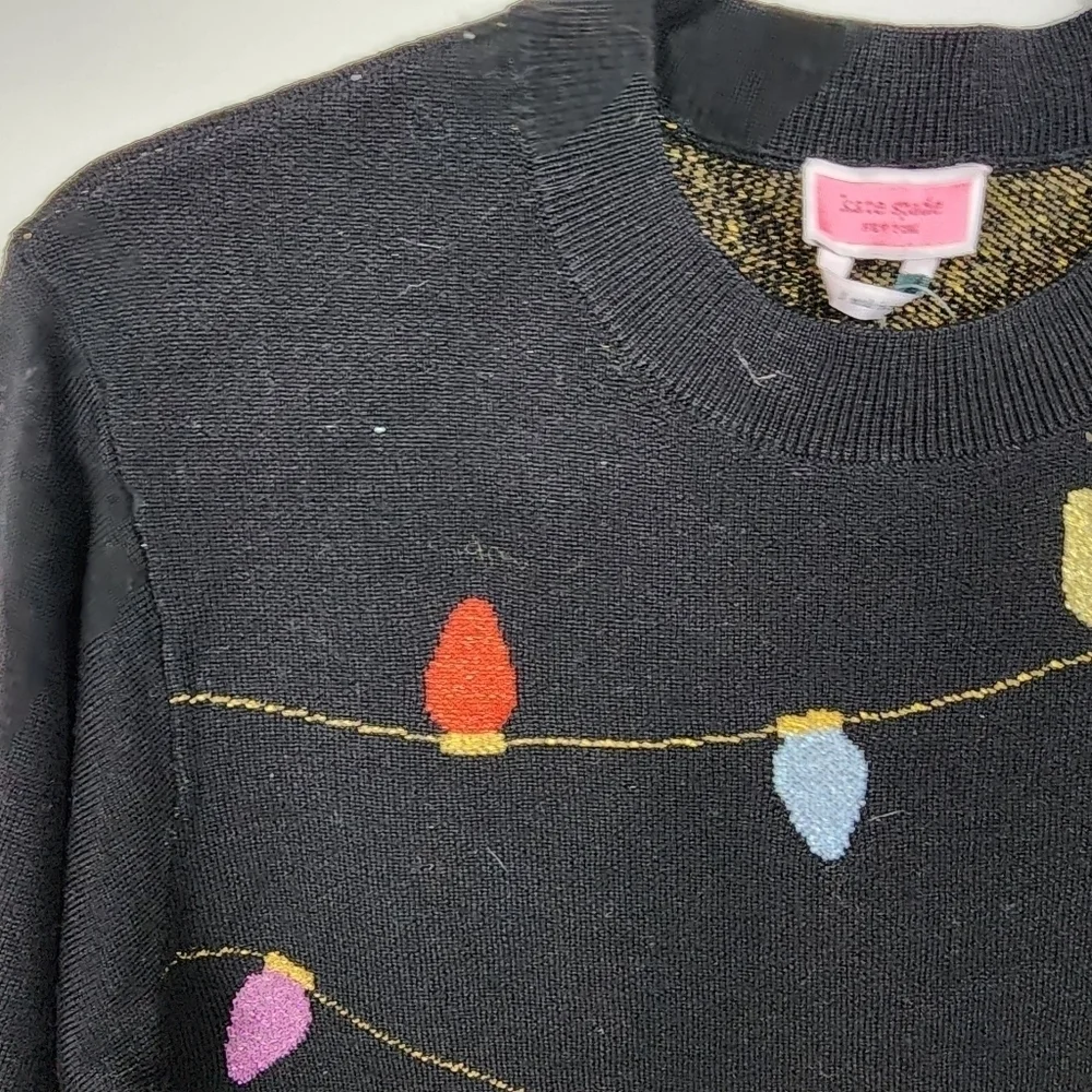 Kate spade holiday string lights sweater, size s nwot